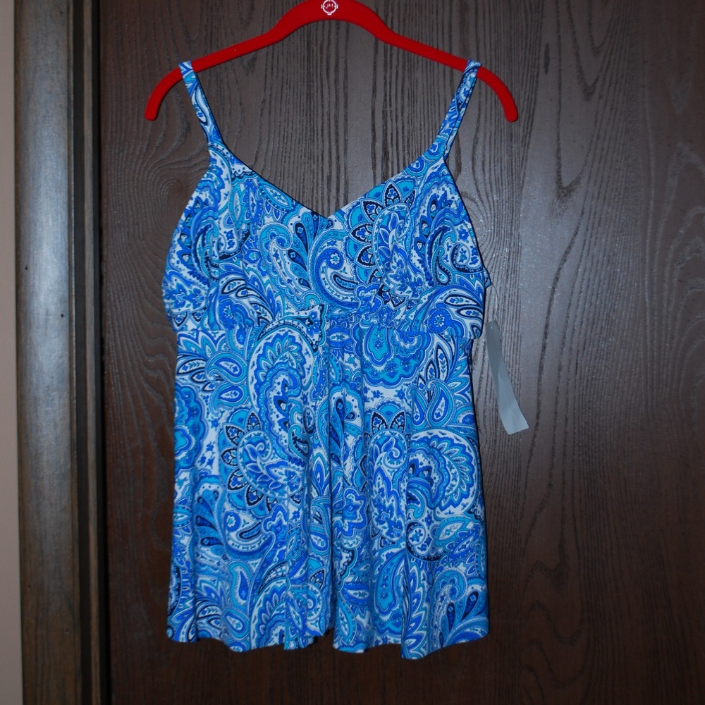 ***SALE*** - NWT Blue Paisley Swimsuit Top - Size 16